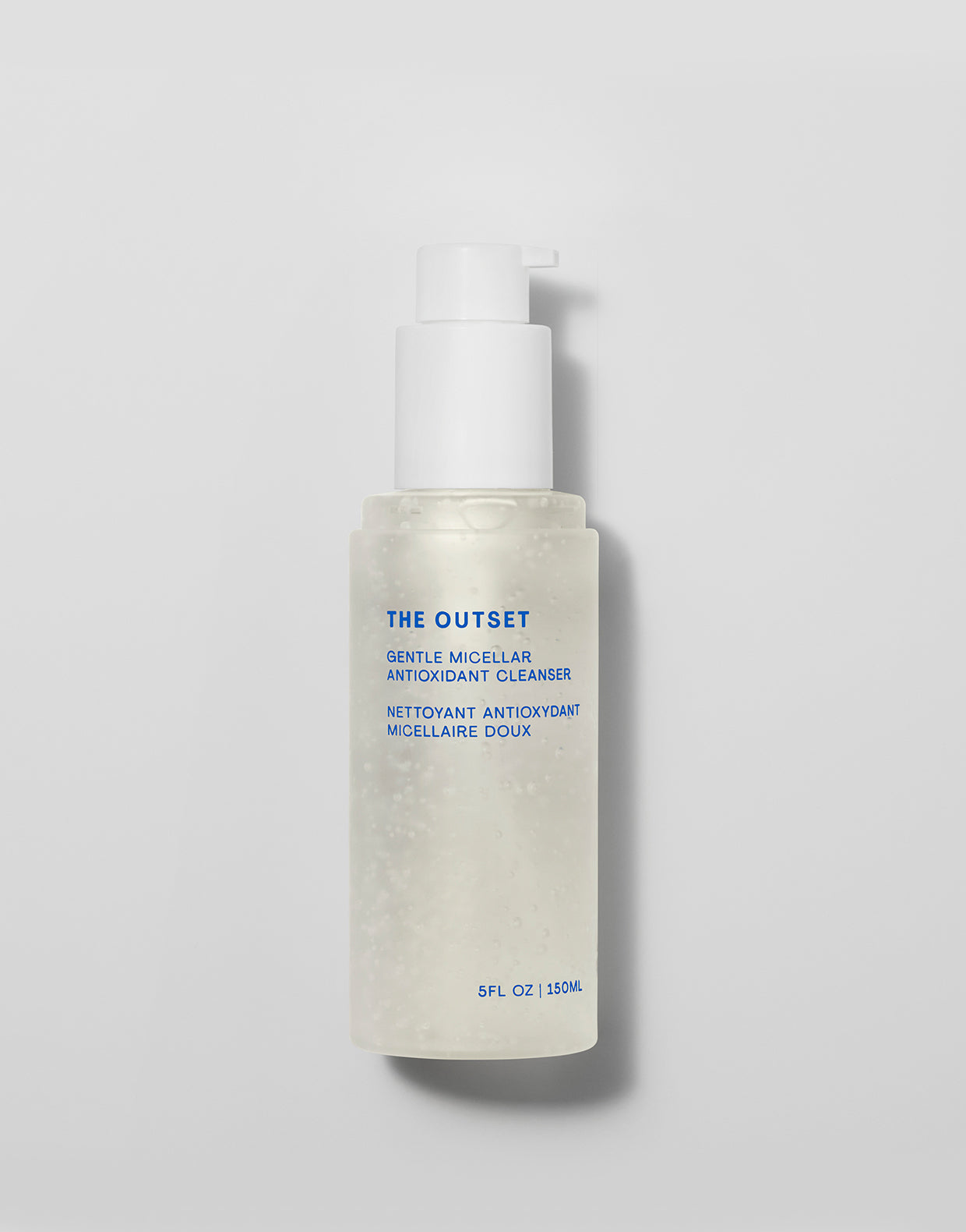 Front view photo of The Outset's Gentle Micellar Antioxidant Cleanser with cap off
